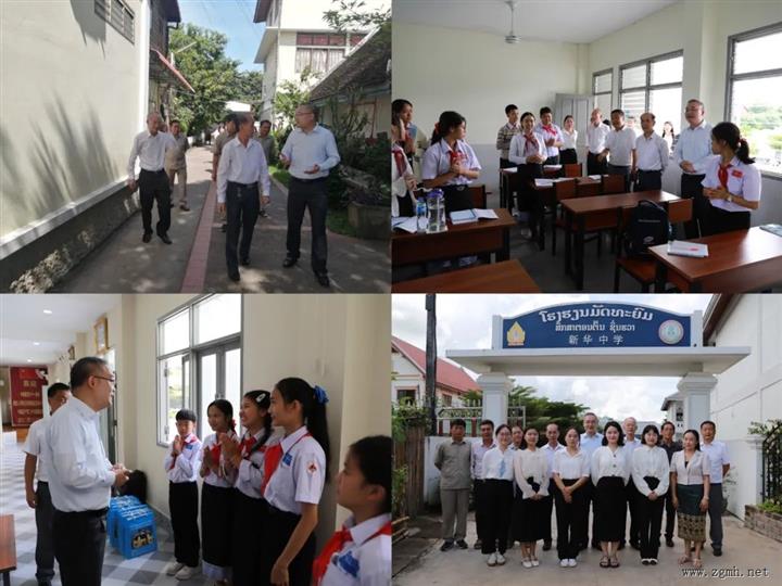 驻琅勃拉邦总领事张社平走访中华理事会和新华学校