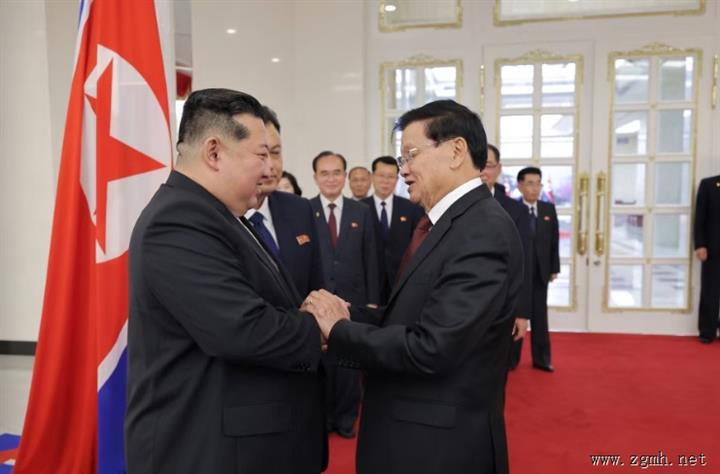 金正恩会见老挝国家主席通伦，讨论加强朝老合作