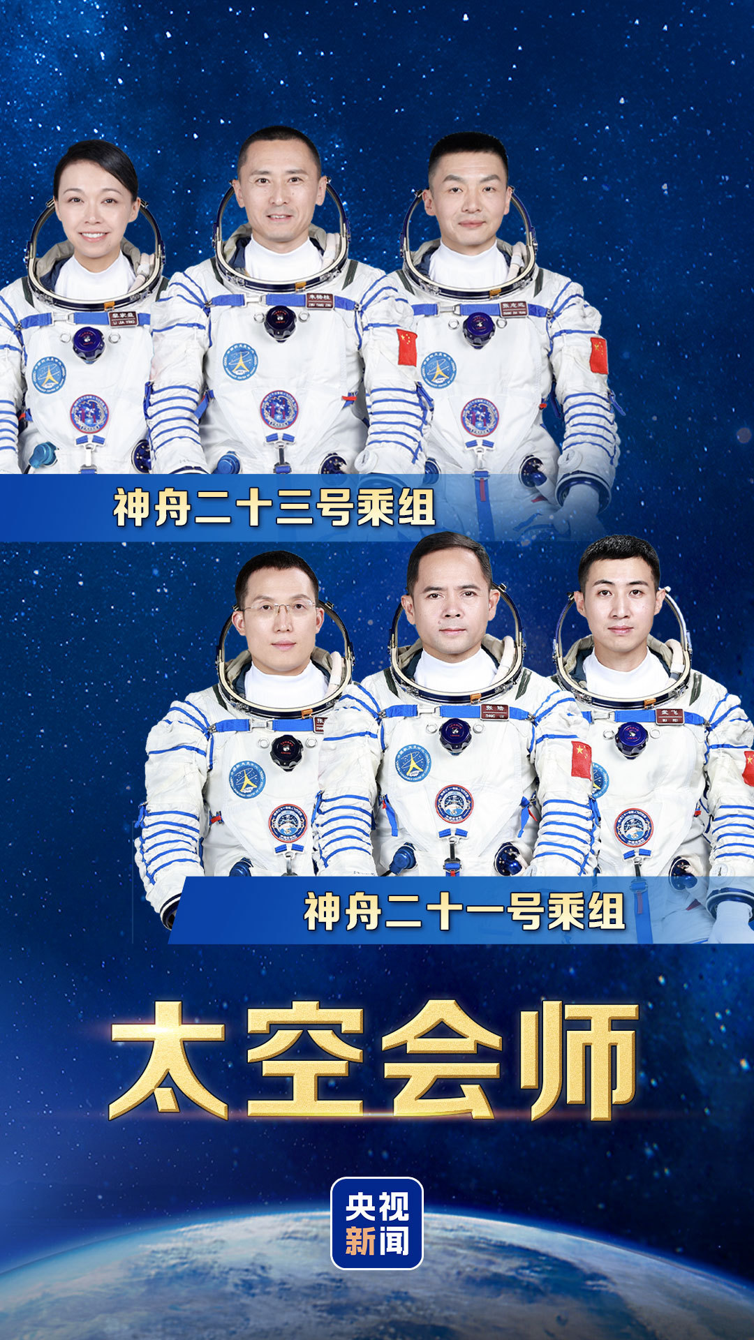 神舟二十三号航天员乘组顺利进驻“天宫” 中国航天员完成第8次“太空会师”